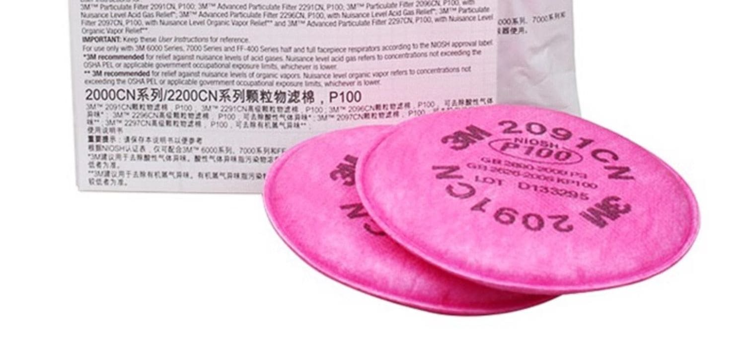3M 2091CN P100 KP100 滤棉 （过滤各类颗粒物，包括：电焊烟、核放射尘、玻璃纤维等）